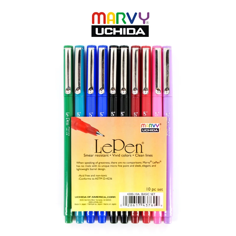 Uchida Le Pens Multicolor Set - 36 Colors Complete Set - Le Pen Pens for  Jour