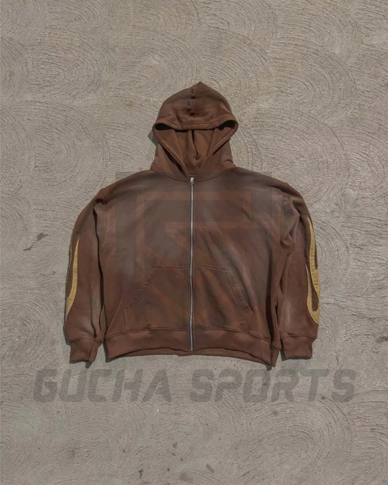 Custom Streetwear Acid Washed Sweat Suits Zipper Hoodies Tracksuit Set ...