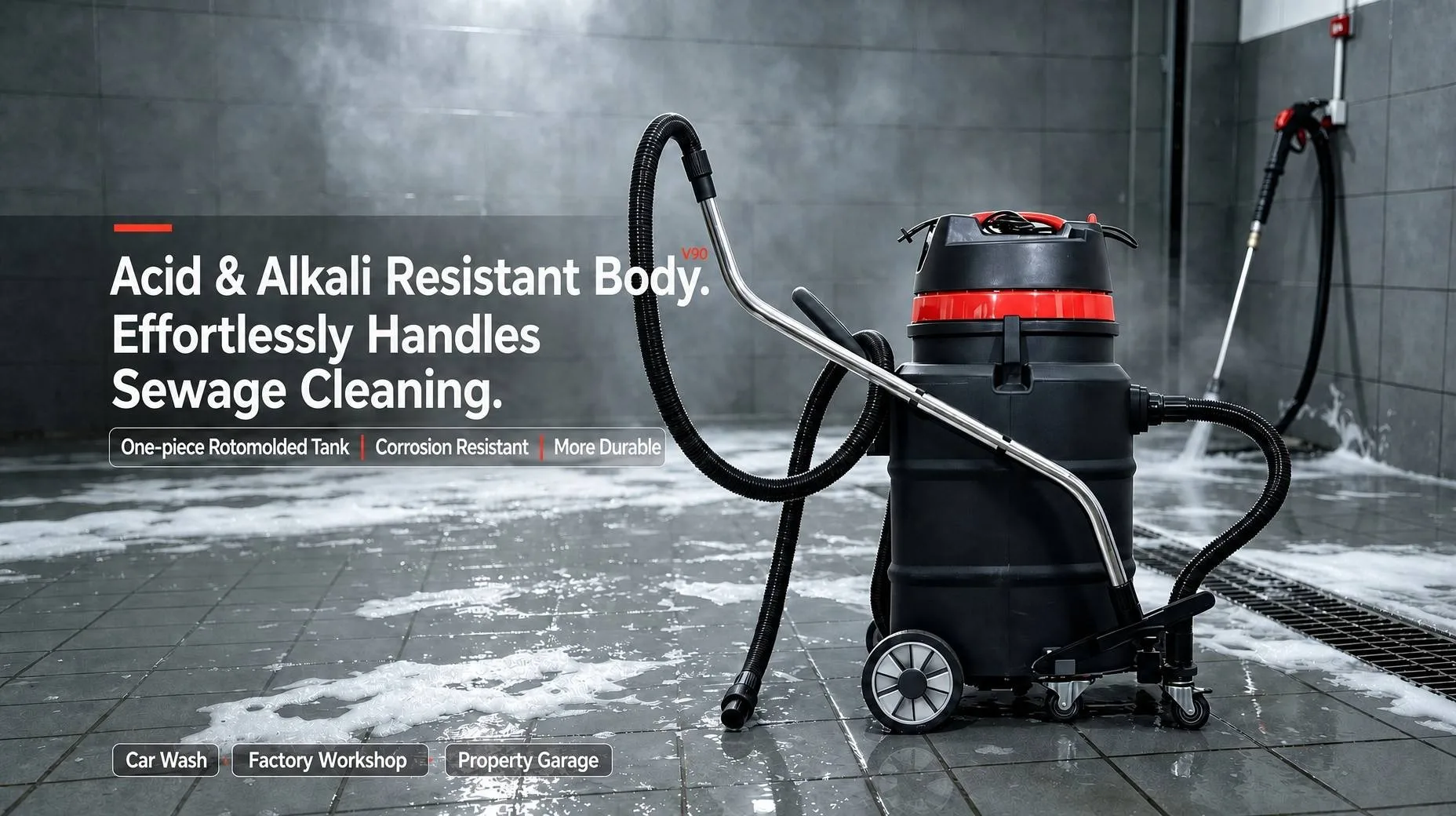 V90 Industrial Wet and Dry Vacuum Cleaner