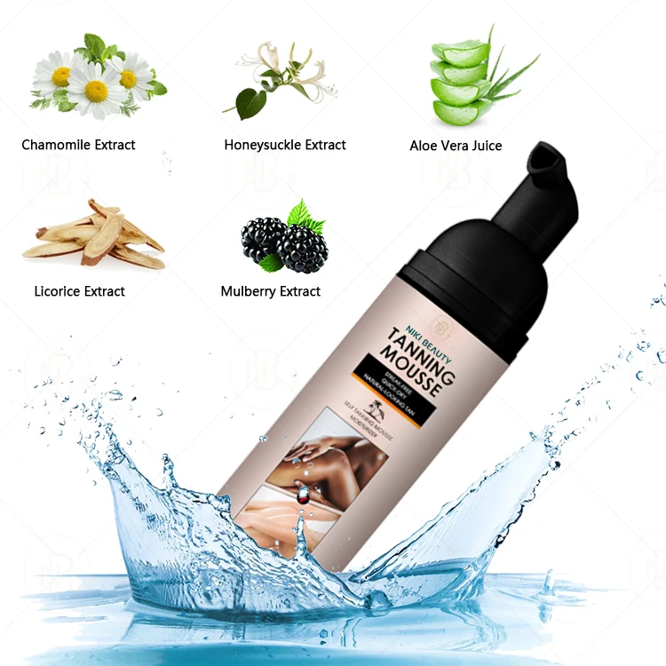 Индивидуальная фирменная белая этикетка мгновенный Быстрый солнцезащитный ультратемный спрей для самозагара мусс