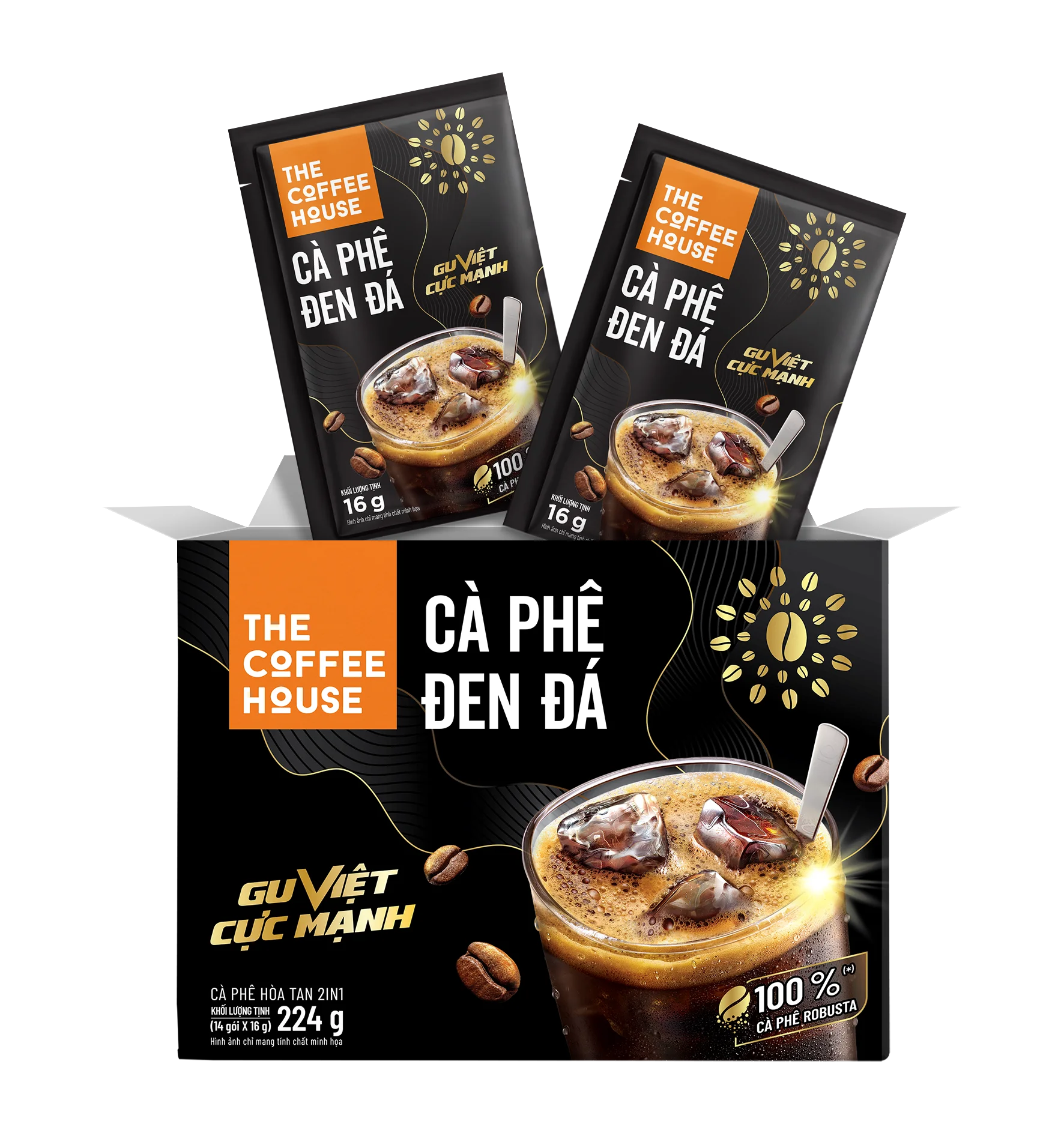 100 Robusta Soluble Coffee Powder 14x16g The Coffee House Ambient