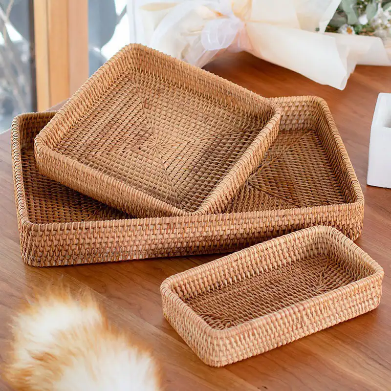 Bamboo And Rattan Basket For Multi-purpose Storage - Bamboo And Rattan ...