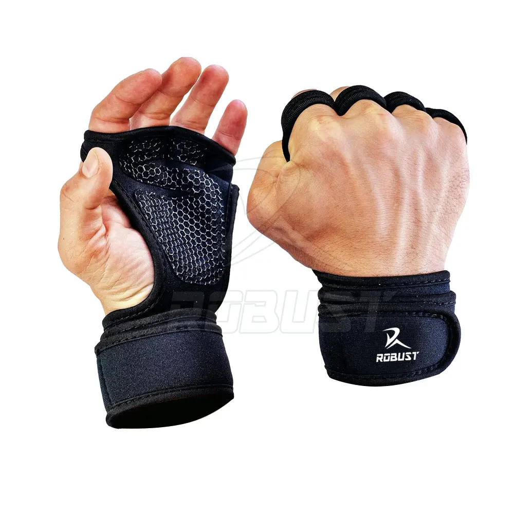Mens Weight Lifting Gloves Leather Grip Gym Workout Cross Fit