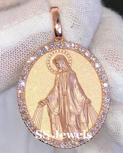 Custom Jesus Diamond Pendant 925 Silver Gold-Plated Religious Medallion Charm with VVS Moissanite Stones Christmas Gift