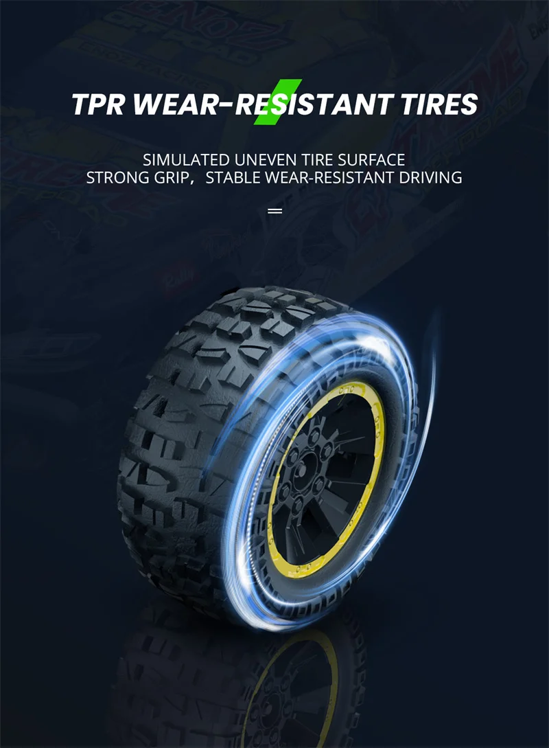 All-Terrain RC Monster Truck - YYRC 202E 1:10 Scale 4WD High-Speed Racer, 45KM/H 2.4Ghz Remote Control Car for Hobbyists