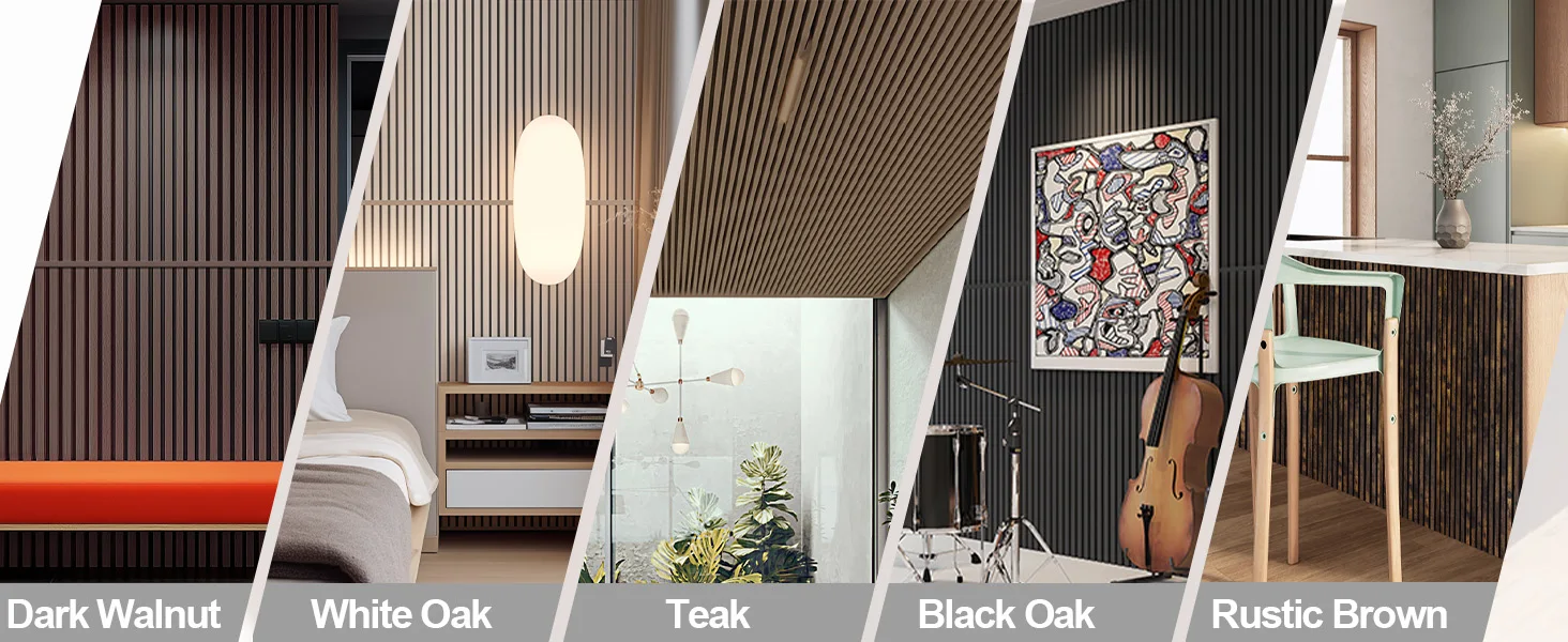 Yuan Yuan Modern Acoustic Teak Wood Slat Wall Panels 47.2x23.6 Inch Panels for Home Hotel Apartment Hospital factory