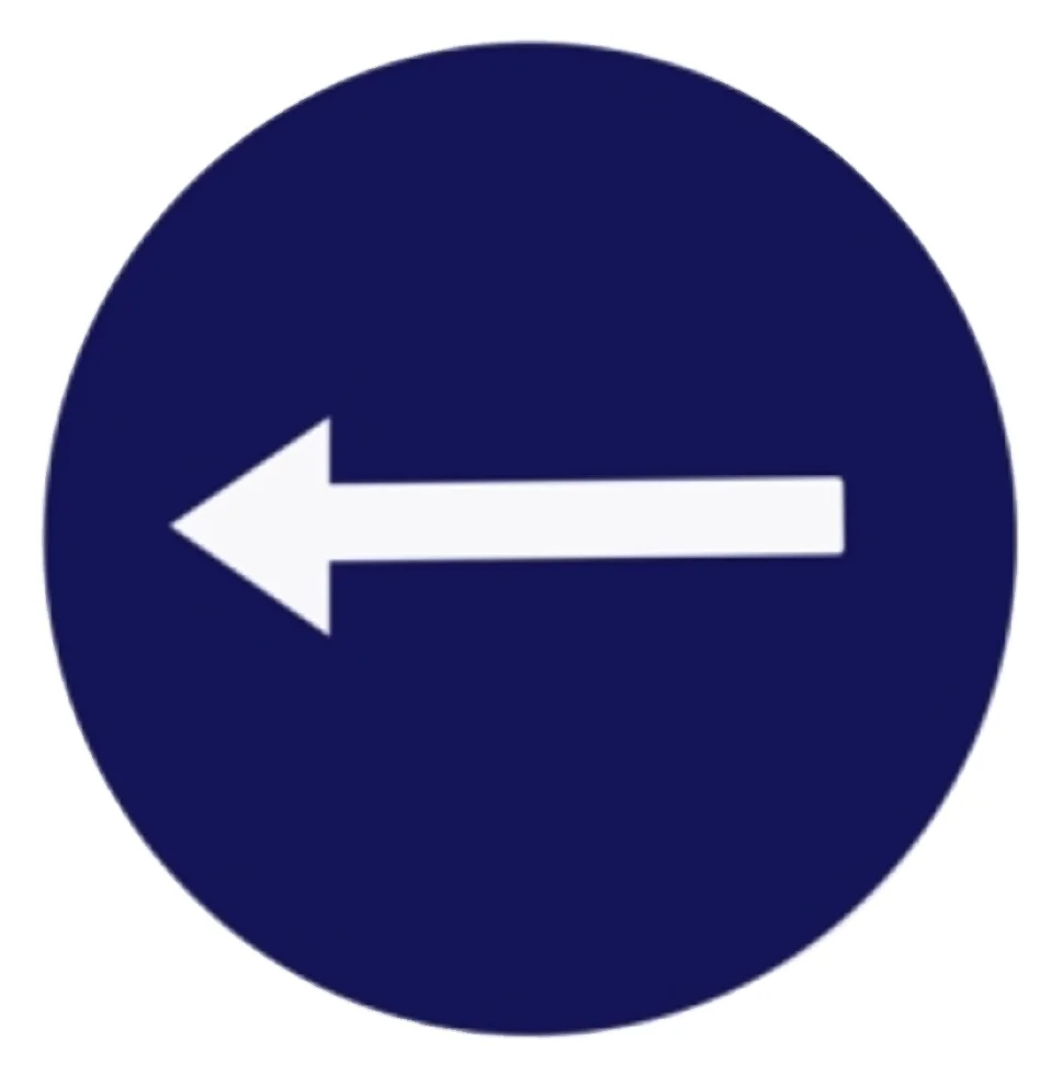 SOLAR COMPULSORY KEEP LEFT SIGN Solar Cell Left Arrow Caution Signage Solar Powered Road  Left Arrow Signals Light Traffic Signs