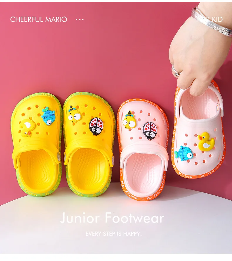 Summer Kids Sandals Boys Girls Mules Cartoon Baby Slippers Flat Summer ...