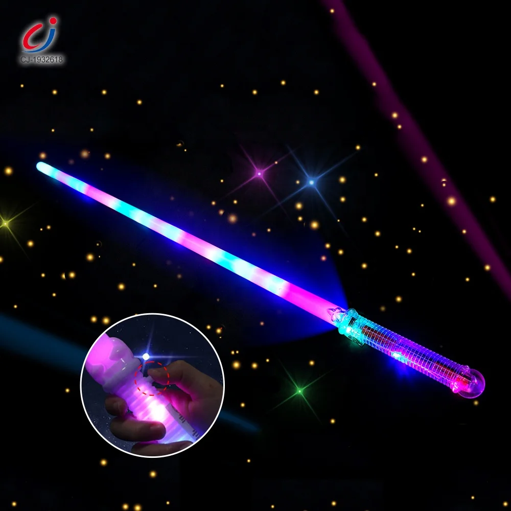 Детский дешевый пластиковый световой меч Chengji из ПВХ, Детские красочные игрушки с подсветкой, светодиодные мигающие мечи