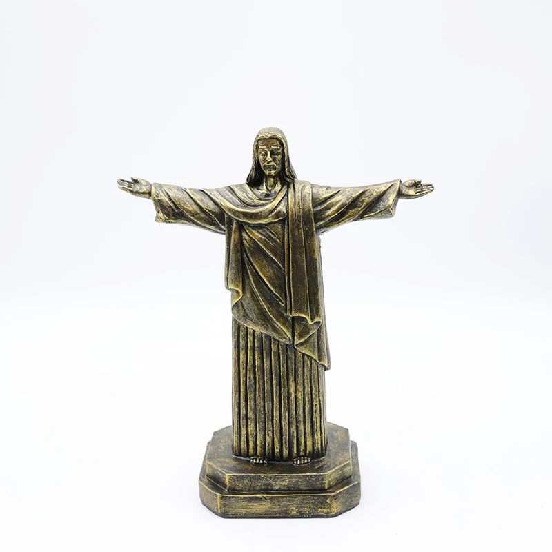 Religious decoration resin bronze Jesus sculpture figurines