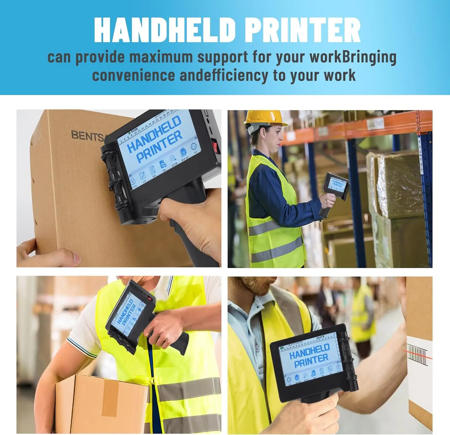 Portable Handheld Inkjet Printer High-resolution Fast Dry Ink for All Surfaces Multifunctional Provided Micro USB Automatic 0.4