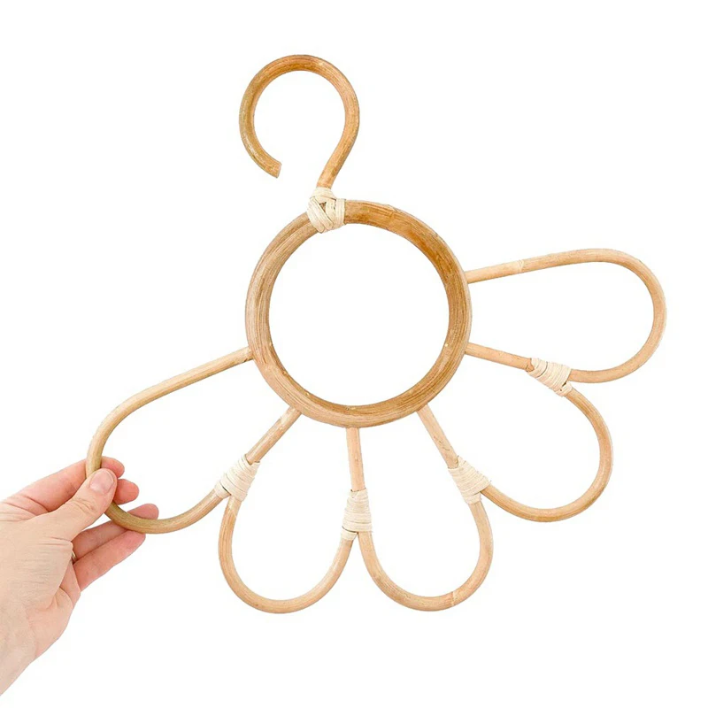 Vietnam Supplier Clothes Hangers Rattan Bamboo Wooden Hanger Baby Kids Cloth Minimalist Home