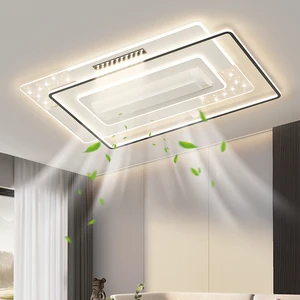 Modern New Full Spectrum Eye protection Leafless Ceiling Fan with Light Ceiling Light Living Room Fan Light