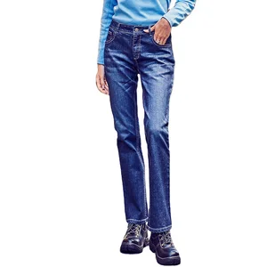 Factory Supply Blue Mechanic Fire Resistant Safety FR Stretch Work Jeans Pants for Women