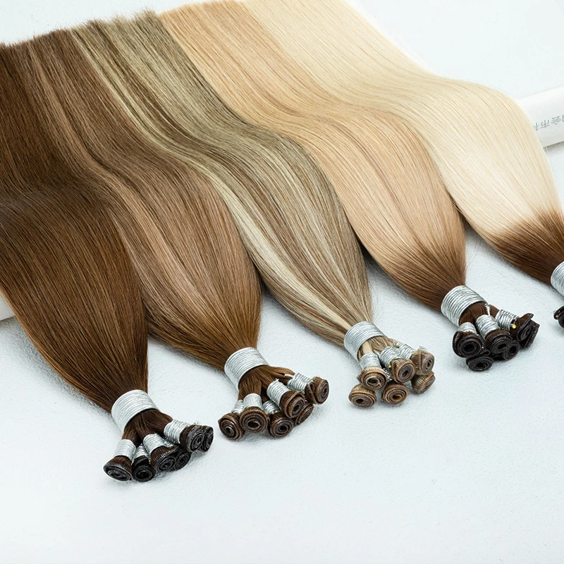 Hot Selling Genius Weft 100% Remy Cuticle aglined Russian Hair Can be cut Genius weft hair extensions