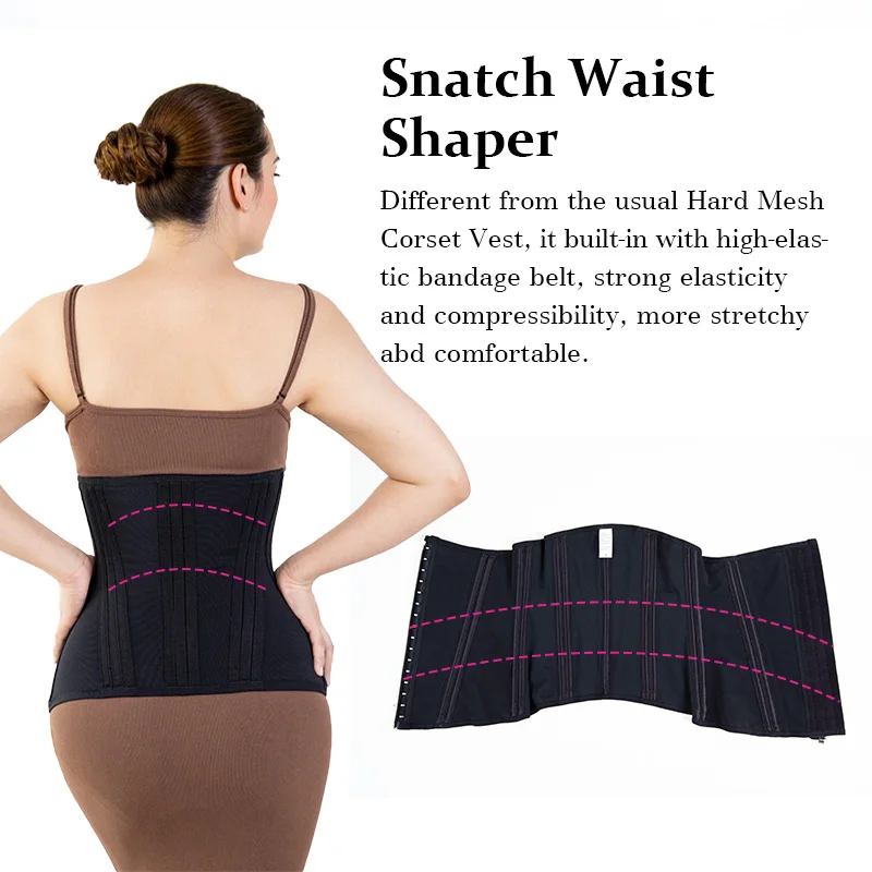 Powernet Good Quality 3-in-1 Underbust Corset Tummy Slimmer Invisible Shaping Girdle for Flat Stomach Waist Slimming Latex