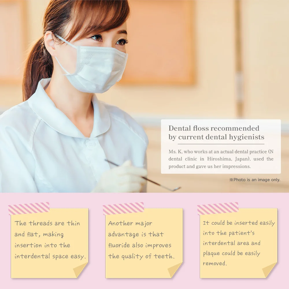 Dental Floss Contains Xylitol & Fluoride 50m Pink White Black Kfloss Tooth Rs Product Japan