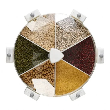 360 Degree Rotating Transparent Dry Food Dispenser Organizer Storage Box for Kitchen for Grain Storage and Giveaways
