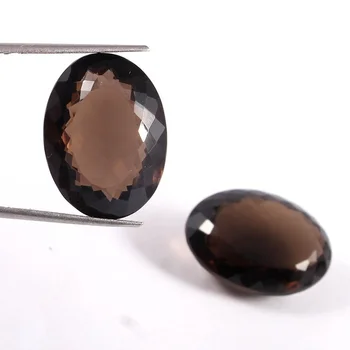AAA Smoky Quartz faceted oval shape loose smoky oval gemstone jewelry making stone Cutting Callibrated Stone Loose Gemstone
