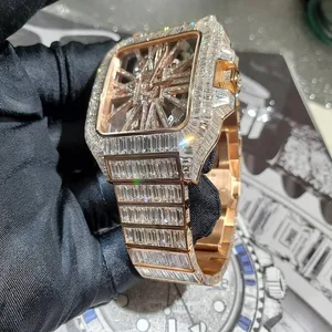 Premium Quality DEF Lab Grown Colorless Diamond Hip Hop Style Stainless Steel Water Resistant Automatic Mechanical Luxury New