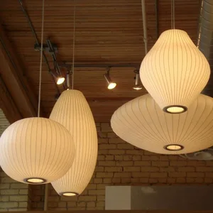 Italian Silk Cloth Pendant Lights Creative Living Room Pendant Hanging Lamps Modern Dining Room Lamps Decoration Indoor Lighting