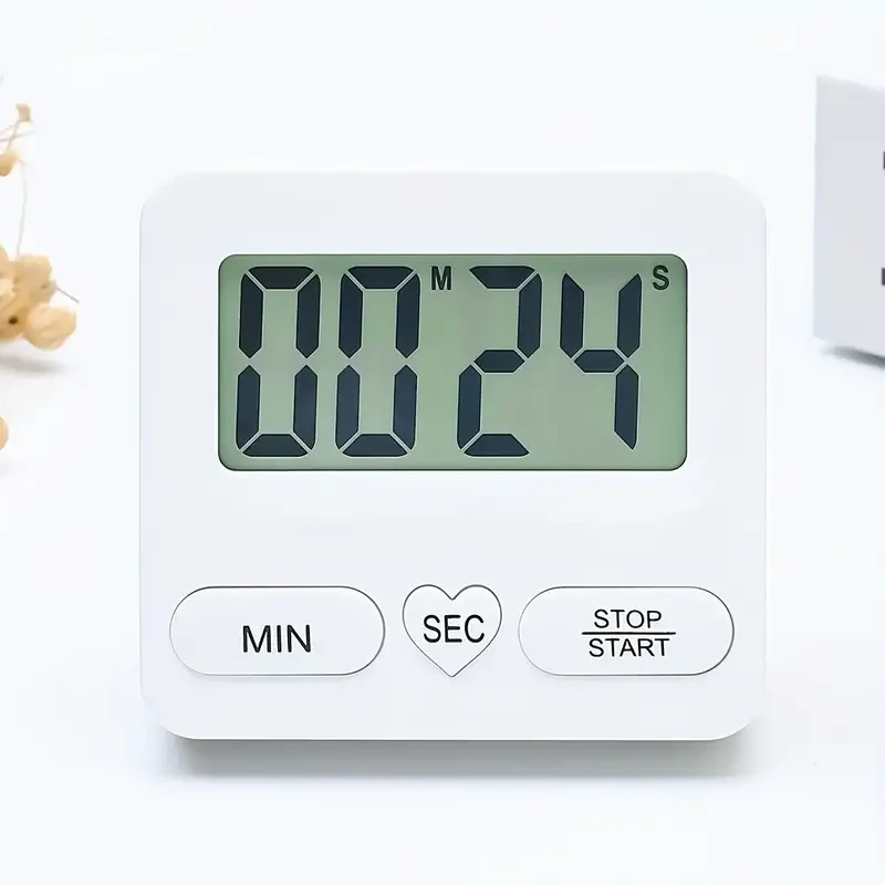 Heart Shaped Timer Kitchen Alarm Study Time Management Electronic Lcd Display Countdown Timer for Hotel Barbershop, Cooking