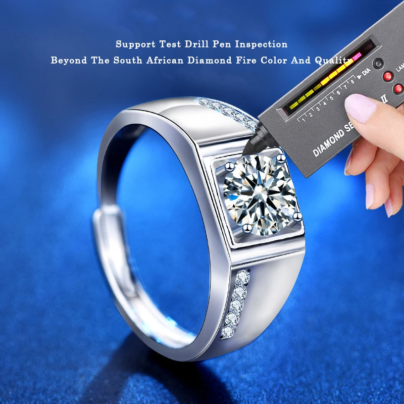 XJZ029 925 Sterling Silver Ring with Moissanite Diamond