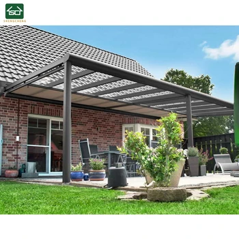 2025 New Outdoor Aluminium Pergola Terrace Canopy Aluminum Vordach Terrassendach with Polycarbonate Roof