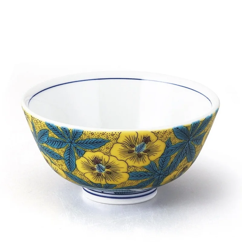 Japanese Kutani Ware Rice Bowl,Made In Japan,Handmade Ceramic Tableware