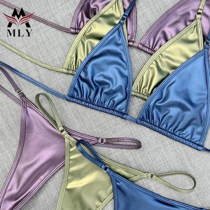 Girl Swimwear Custom Bikini logo Swimsuit Wholesale Custom Color Swimsuit Two Pieces Bikini Beachwear