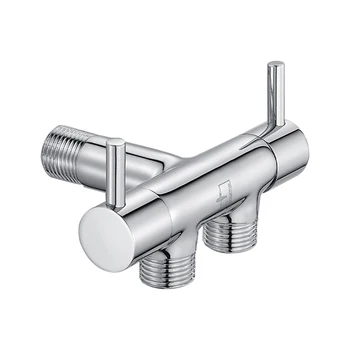 Brass angle valve One-in and Two-out double angle control valve is used to connect toilet and washing machine