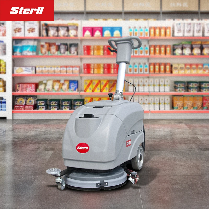 STERLL Folding Automatic Scrubber Clean Machine Mini Scrubber Scrubbing Machine Floor Scrubber For Shop and supermarket