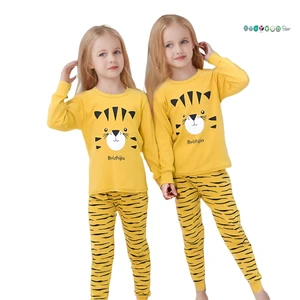 High Quality 100% Cotton Sleeping Clothes Cartoon Girl Boy Cute Lovely Pajamas Kids 8T Character Sleepwear 2 PCS Set
