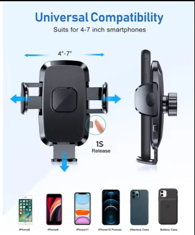 Abs 2 in 1 Set 360 Rotation Air Vent Dashboard Mobile Stand Car Phone Holder for Car Mount