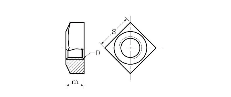 M3-M24 из нержавеющей стали Din 562 квадратные тонкие гайки