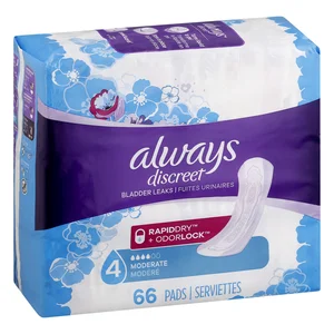 Always Discreet 48-Count Incontinence Pads for Women Heavy Absorbency Maternity Nursing Pad