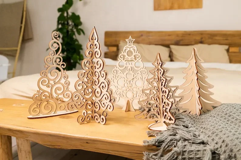 Bulk Laser Cut Religious Animal Theme Wooden Christmas Tree for Wood Crafts Home Decor Wall Signs & Boxes From Vietnam