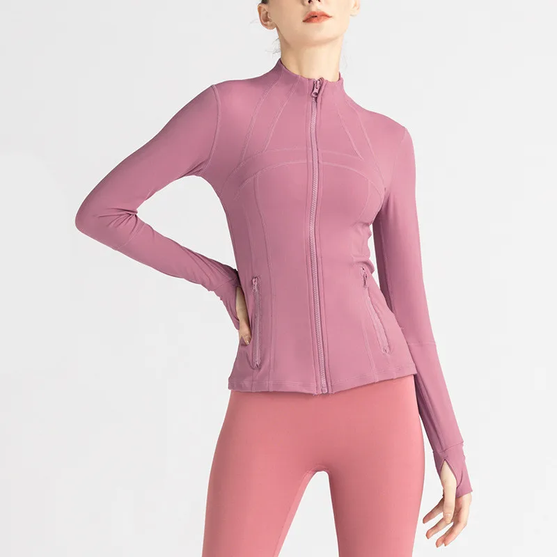 2024 New Trend Gym Yoga running Top Slim Fit Long Sleeve Women's Sports Jacket with Thumbhole