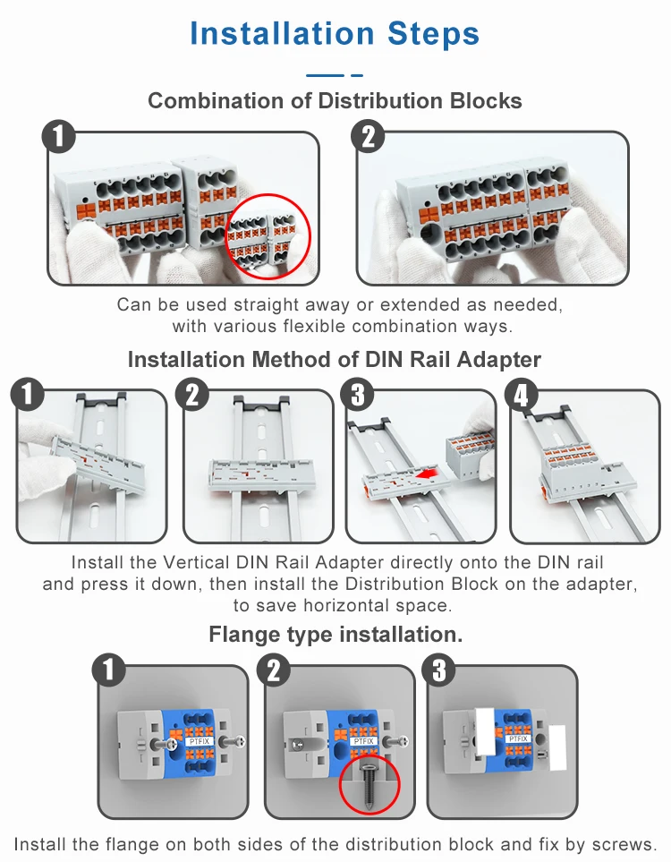 Din Rail Power Distribution Block Phoenix PTFIX Terminal Block