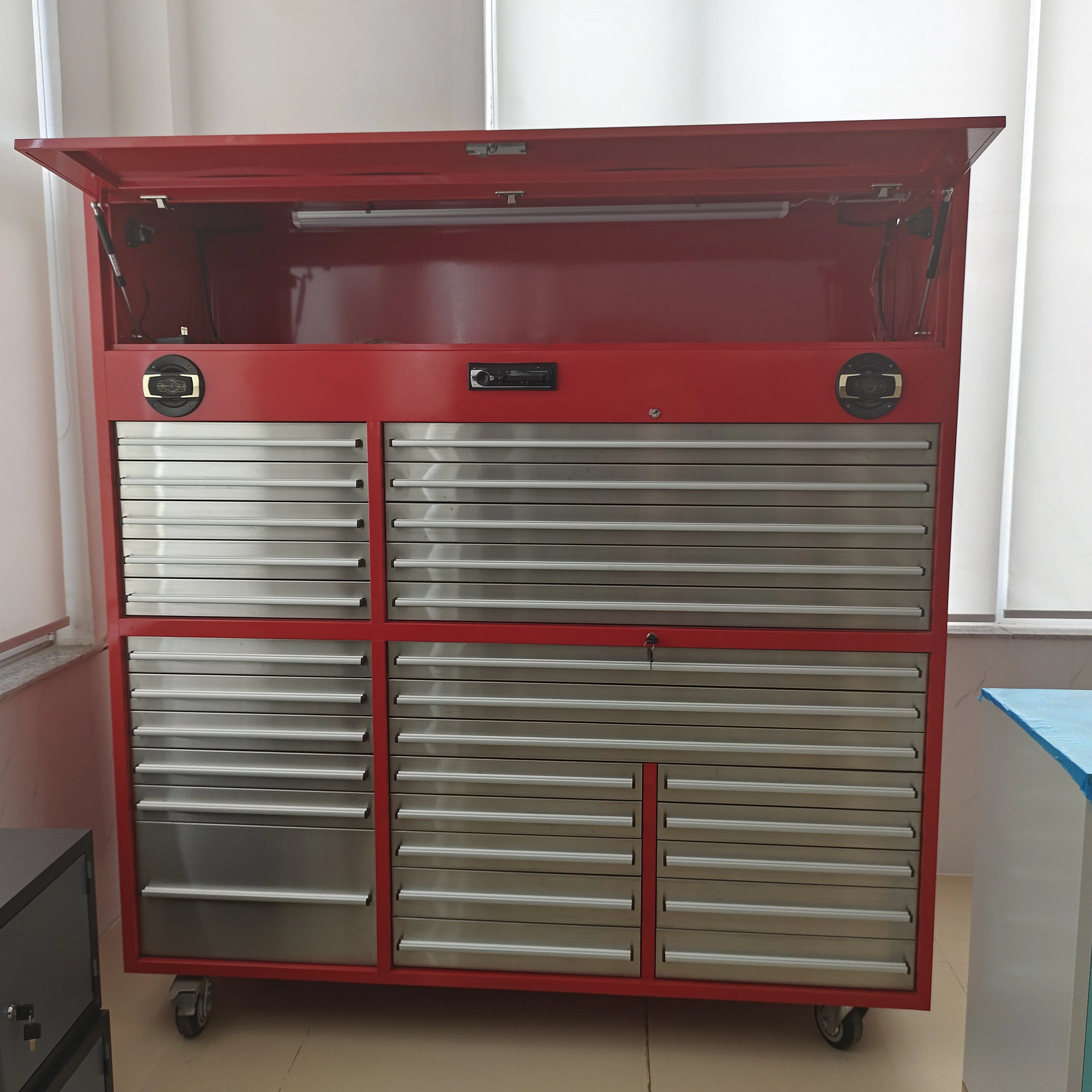 2023 Heavy Duty Tool Chest Storage Box With Side Locker And