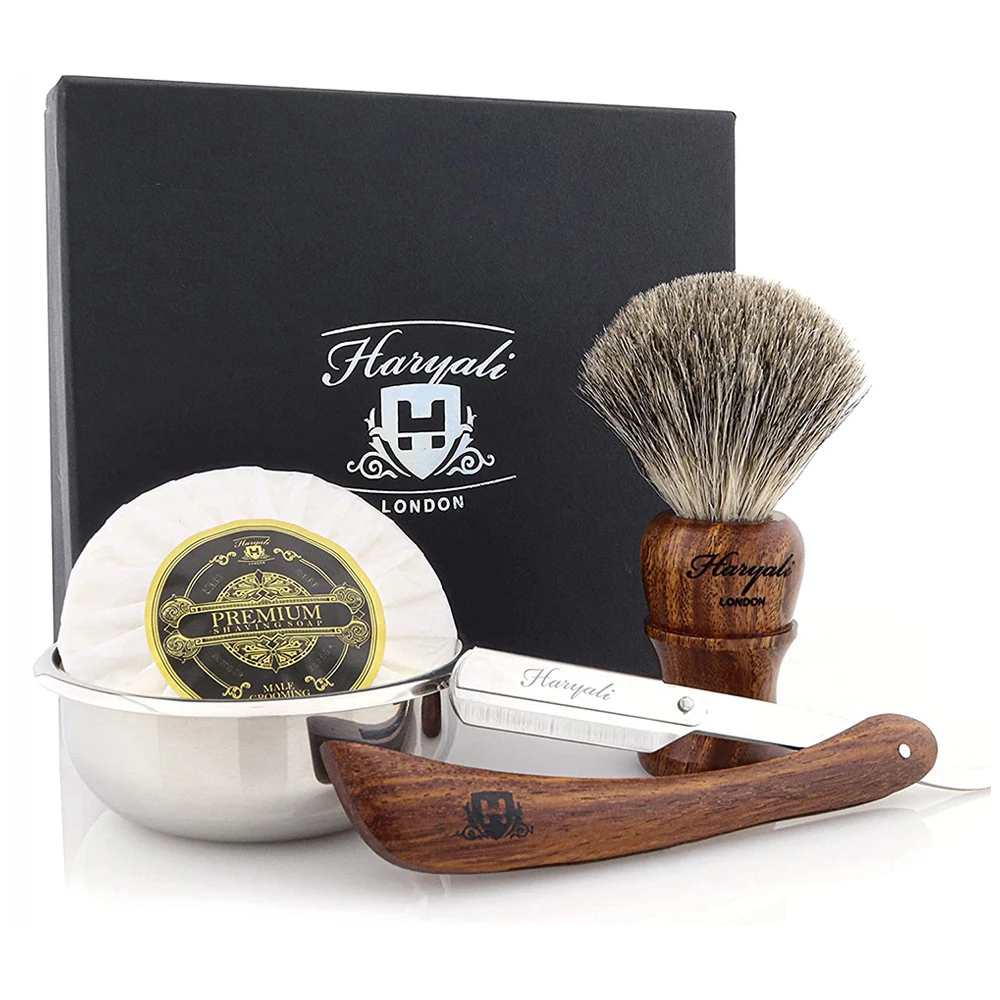 Набор для бритья Haryali London деревянный набор бритвенный станок глубокого кисть барсука миска