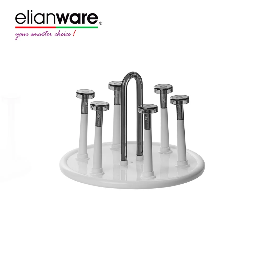Elianware Cup Drying Rack Drinking Glass Holder Stand Plastic Drinkware