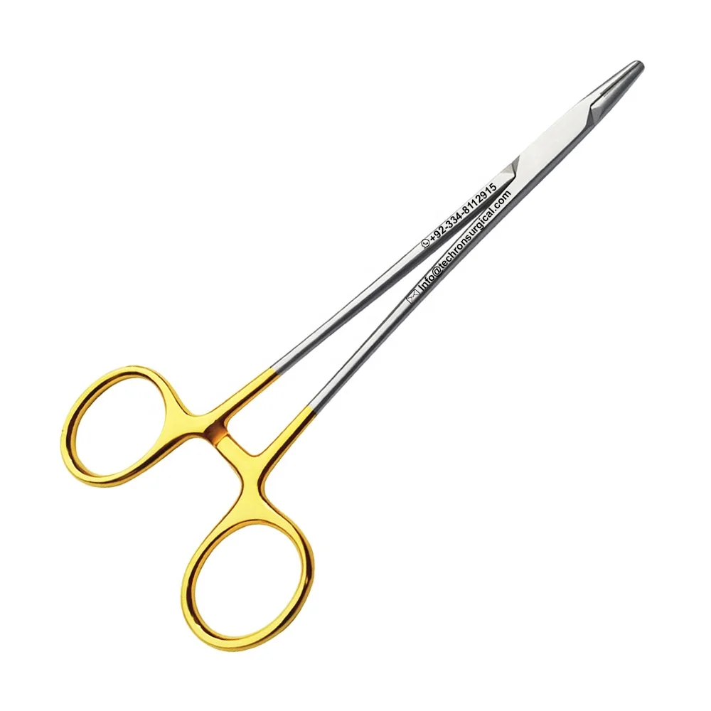 Porta aghi Olsen Hegar 14 cm con morsi al carburo di tungsteno Porta aghi Olsen Hegar 14 cm con morsi al carburo di tungsteno