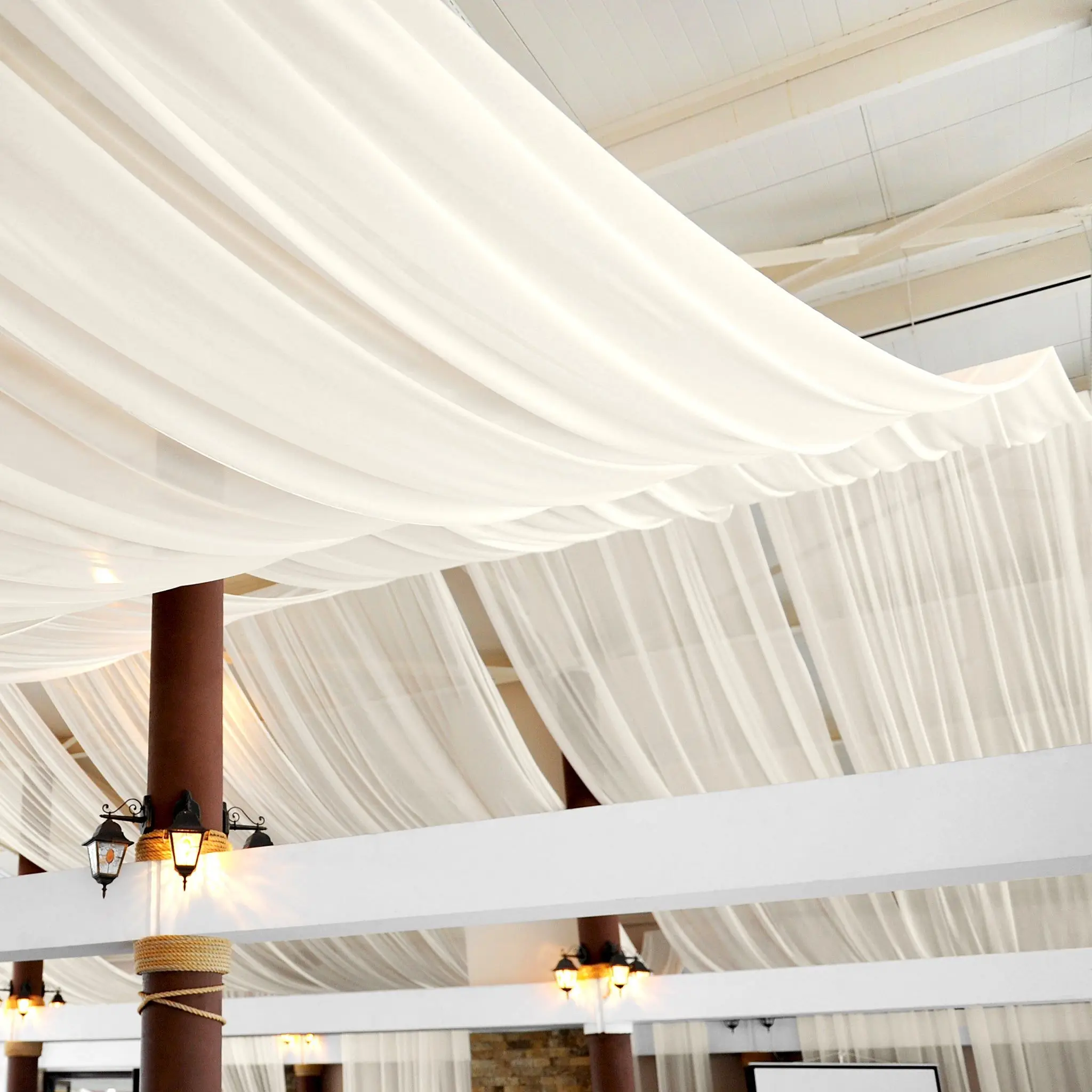 Chiffon Retardant Fabric Ceiling Drapes Wedding Decoration Backdrop Drapes for Wedding Decoration