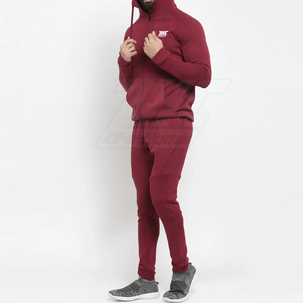 Winter Wear Plain Color Men Tracksuit Set Active Wear Casual Style Men