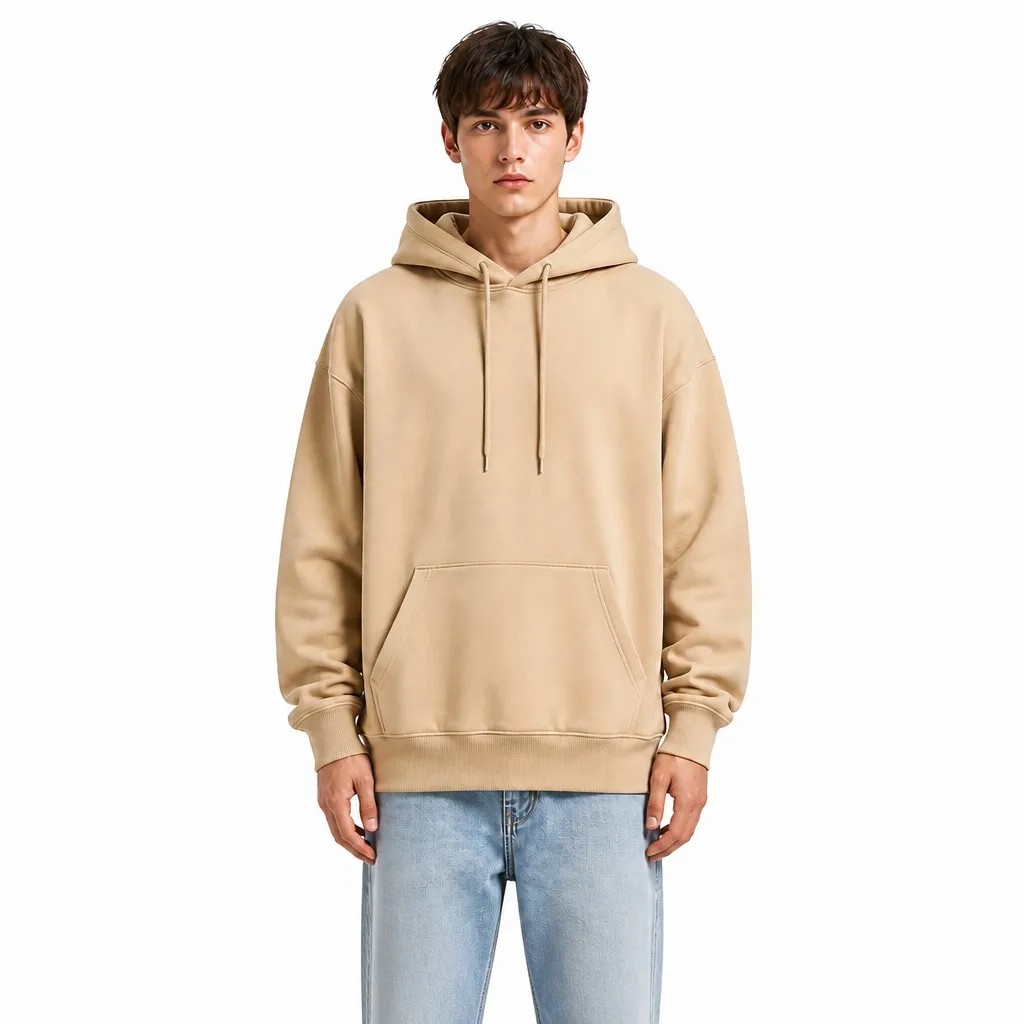 380GSM French Terry Oversized Unisex Hoodie Heavyweight Pullover Kangaroo Pocket