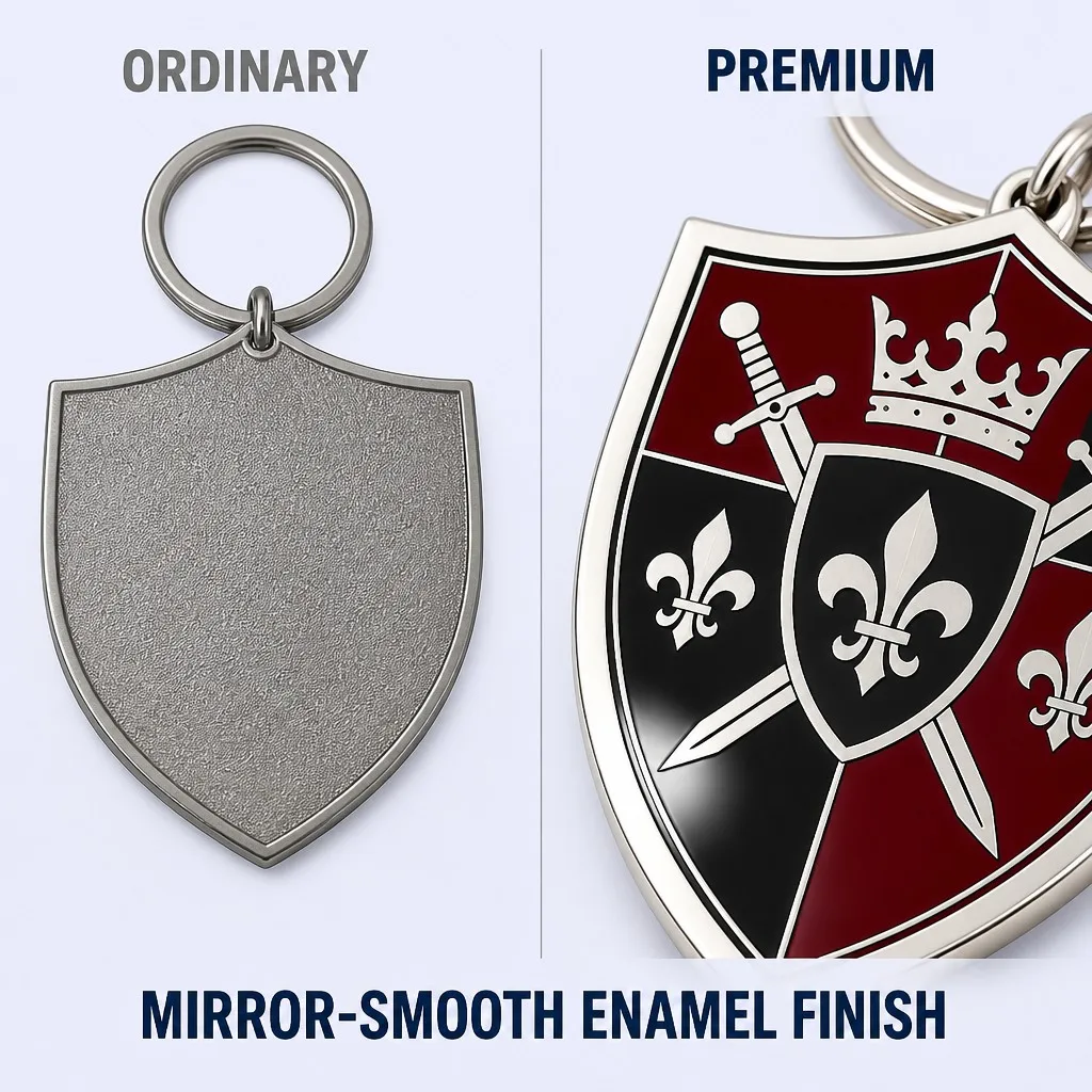 Three keychains triangular arrangement