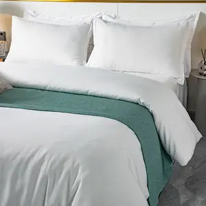 Customizable Woven 200TC Eco-Friendly Cotton Famous Brand Quality Bedding Duvet Cover Sheet Set Matching Curtains for Hotel Home