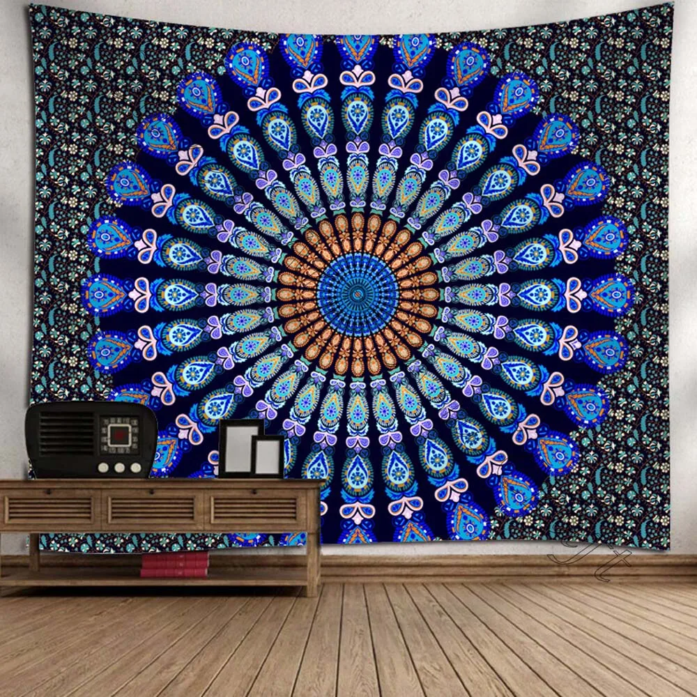 Arazzo da parete con chakra, arte psichedelica, animali, bohémien, hippie, stregoneria, decorazione da parete per soggiorno e camera da letto, tappetino yoga  15