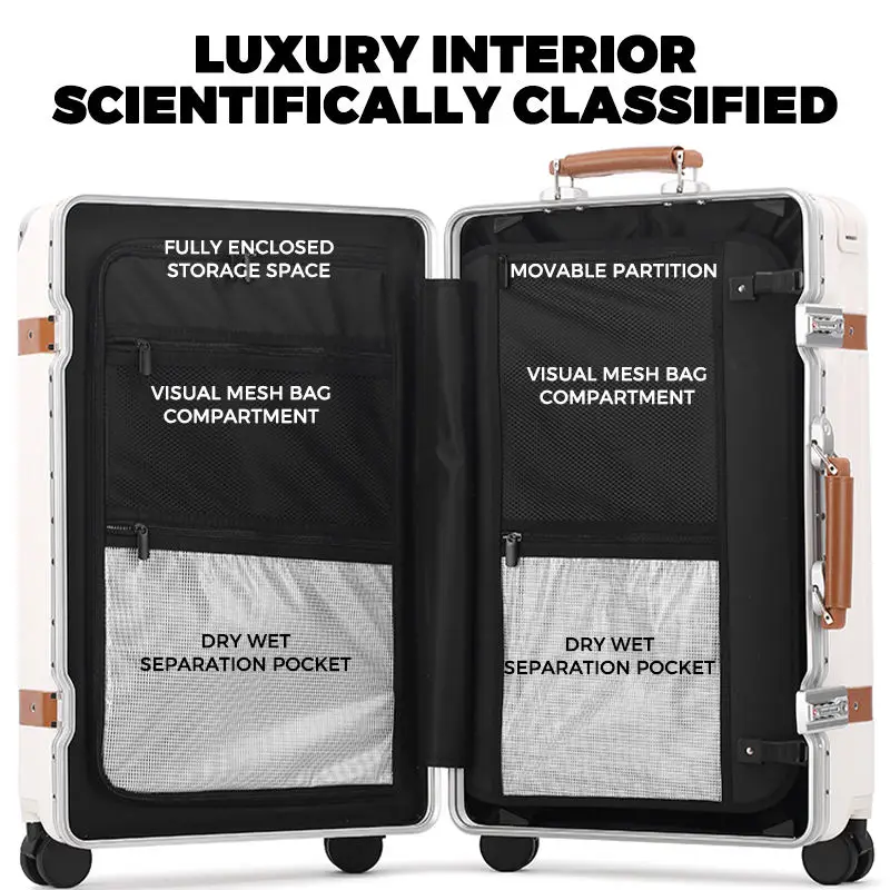26 Inch TSA Certified Carry-On Suitcase Premium Unisex Robust Spinner Luggage Brake Universal Wheels Wide Trolley case Student